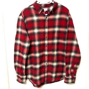 VINTAGE FLANNEL PLAID 90s BUTTON DOWN SHIRT TRAVIS SCOTT STYLE LUMBERJACK LARGE